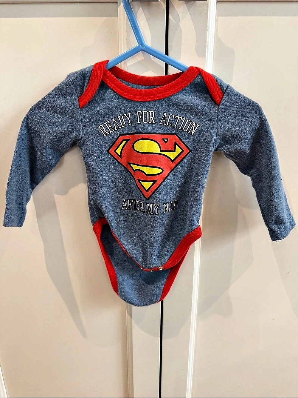 Superman Baby 0-3M Blue Bodysuit